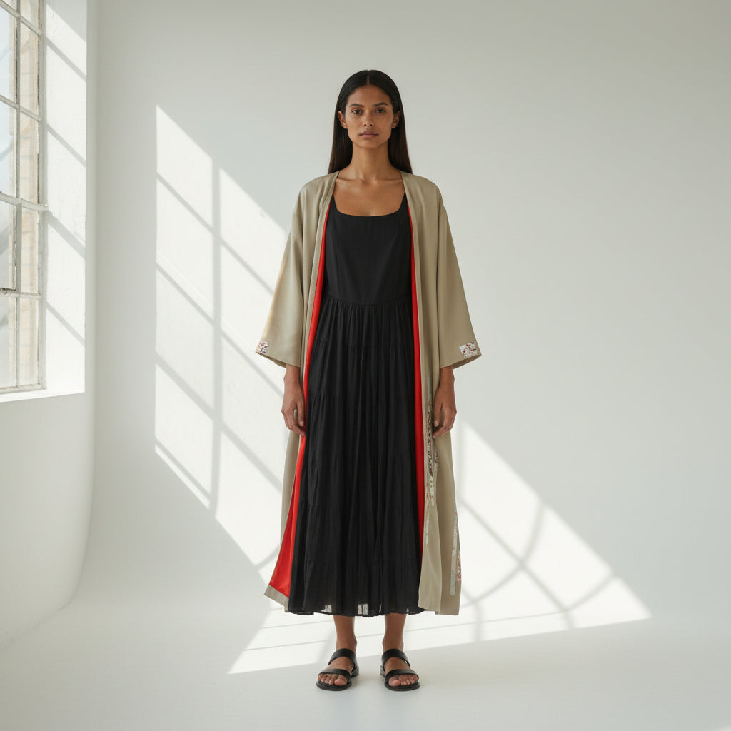 KIMONO Gown Jacket -BEIGE