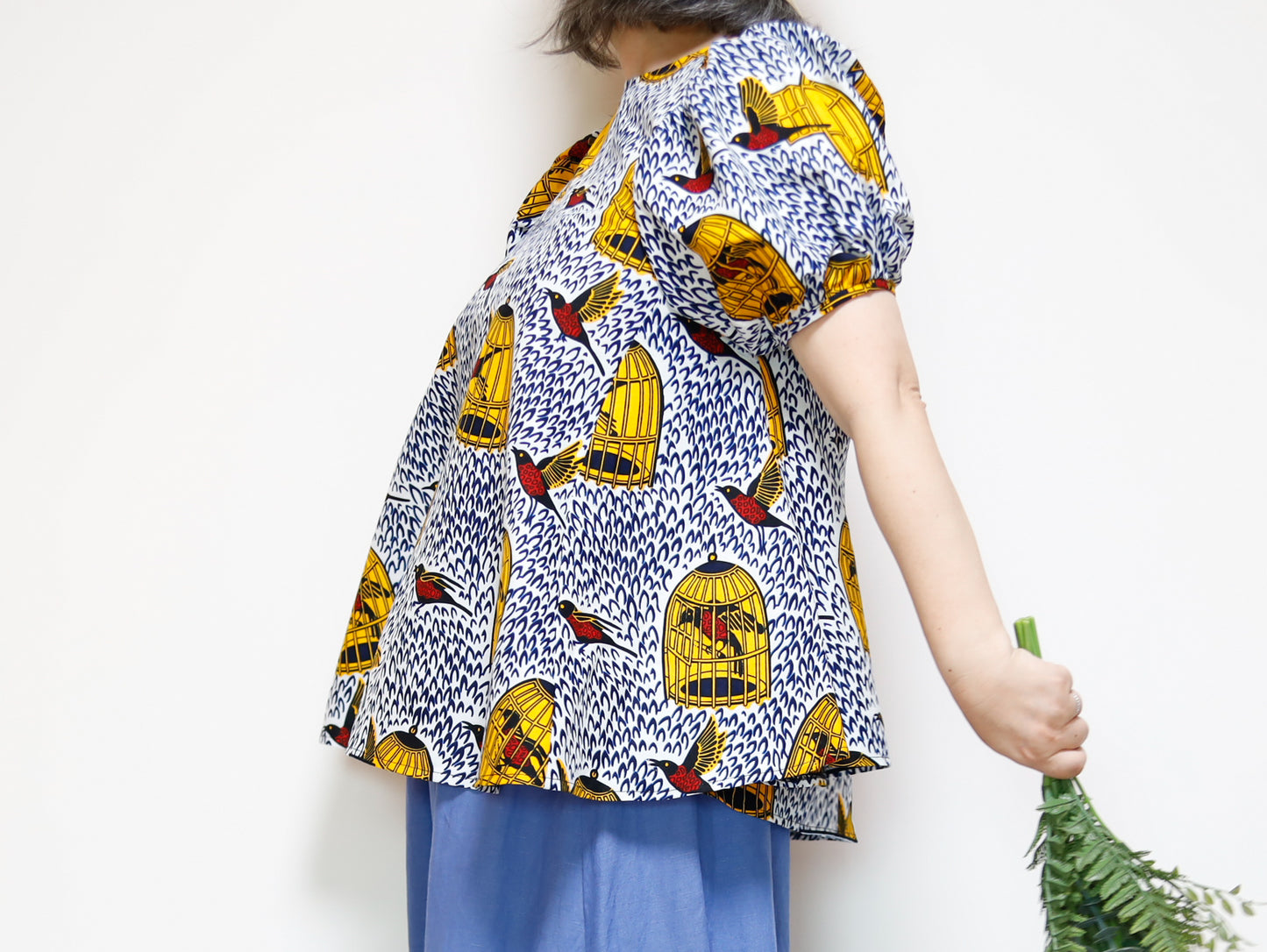 <T39J-003> AFRICAN PRINT BLOUSE