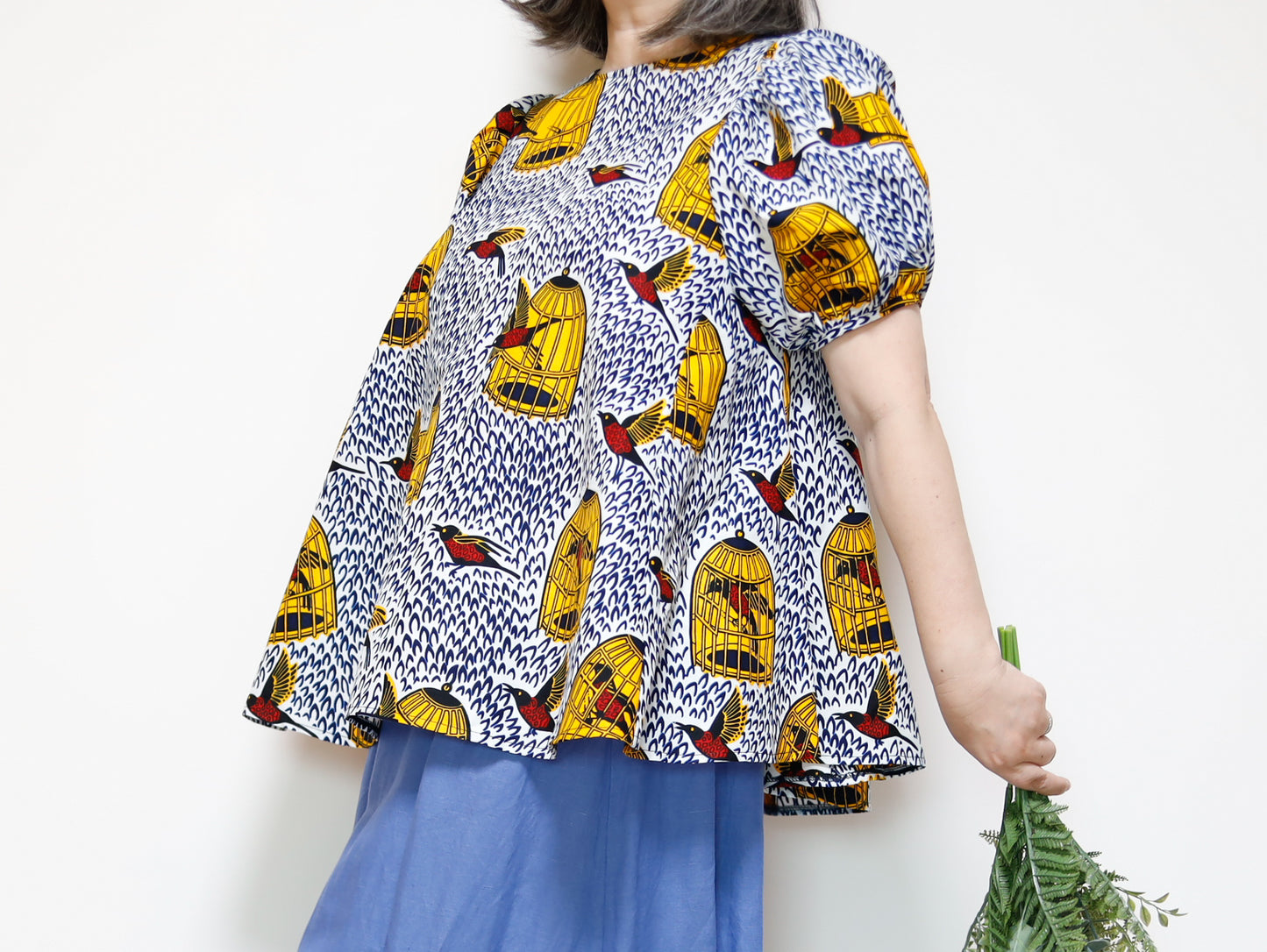 <T39J-003> AFRICAN PRINT BLOUSE