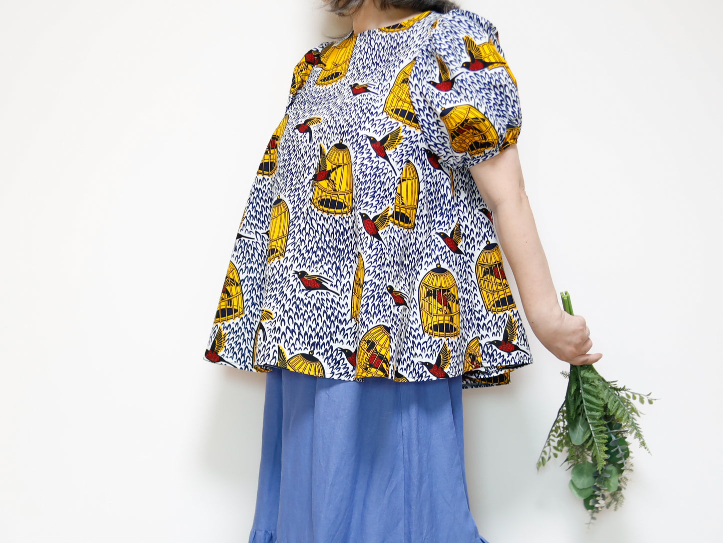 <T39J-003> AFRICAN PRINT BLOUSE