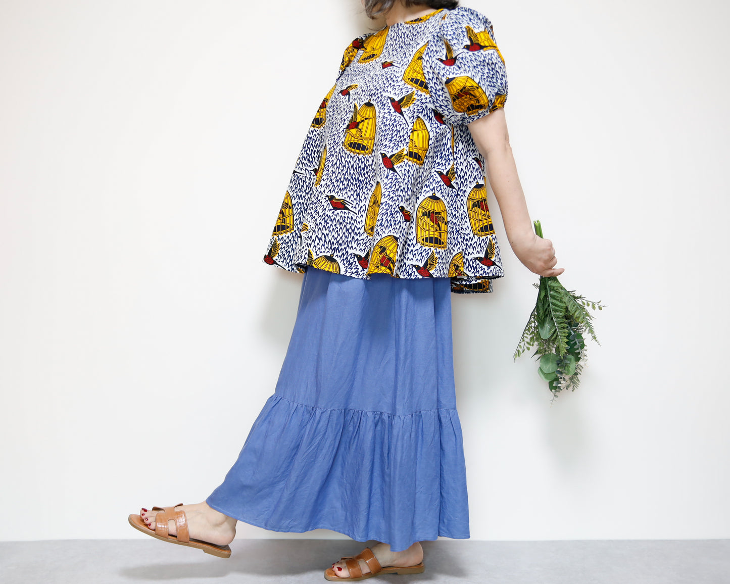 <T39J-003> AFRICAN PRINT BLOUSE