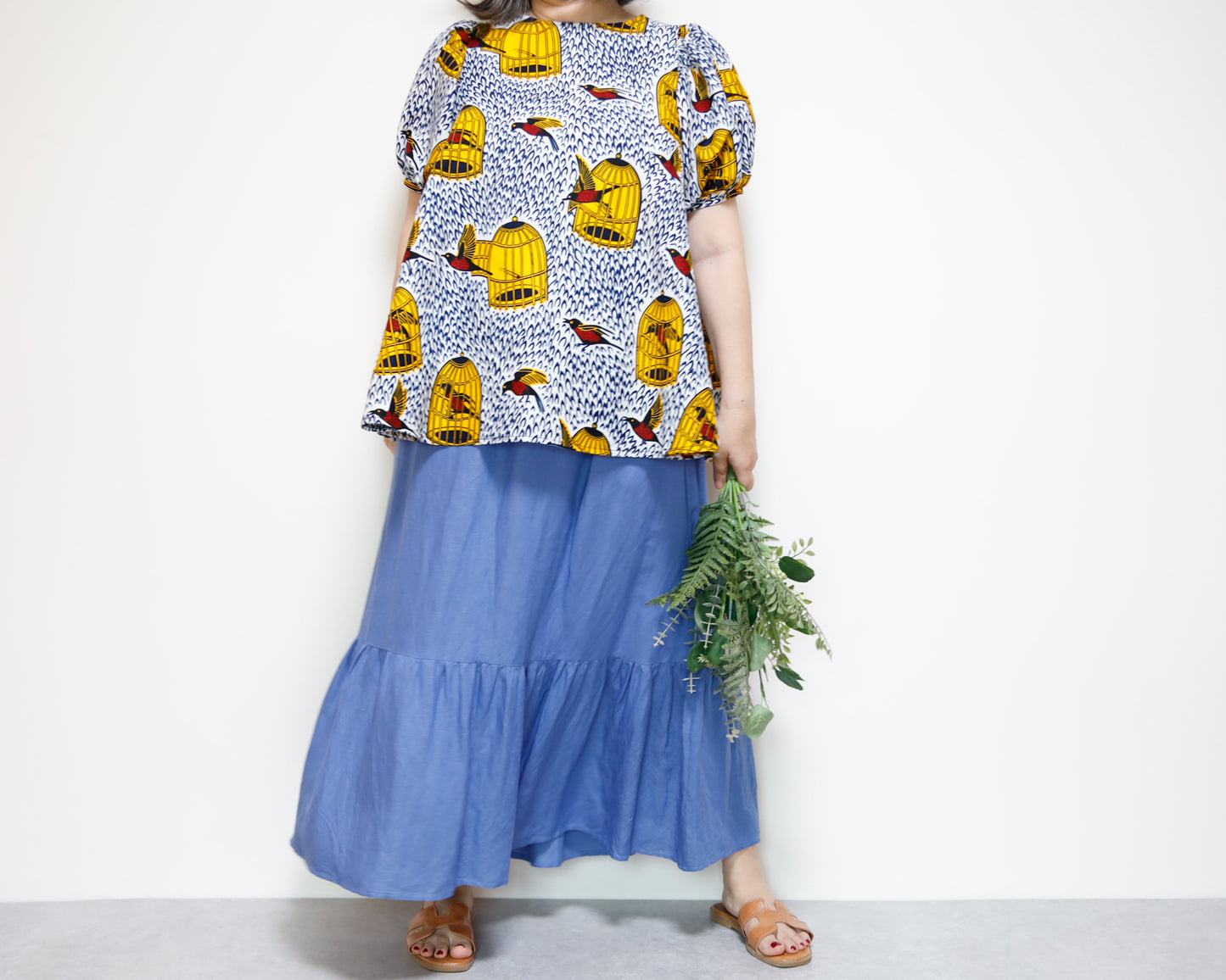 <T39J-003> AFRICAN PRINT BLOUSE