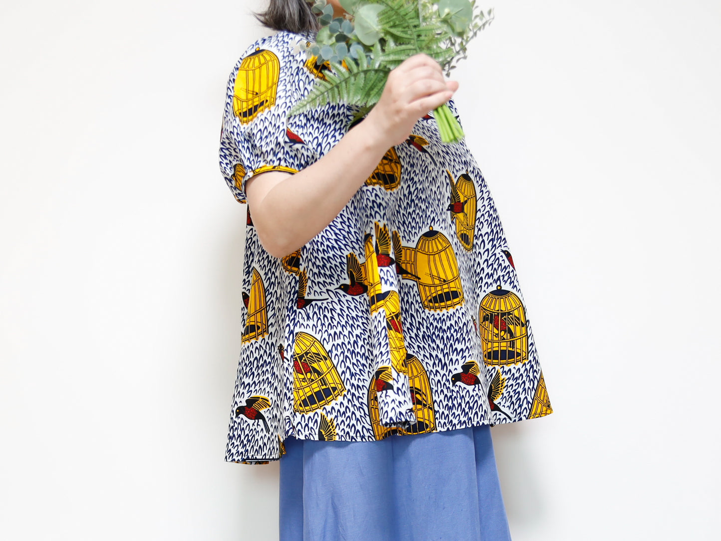 <T39J-003> AFRICAN PRINT BLOUSE