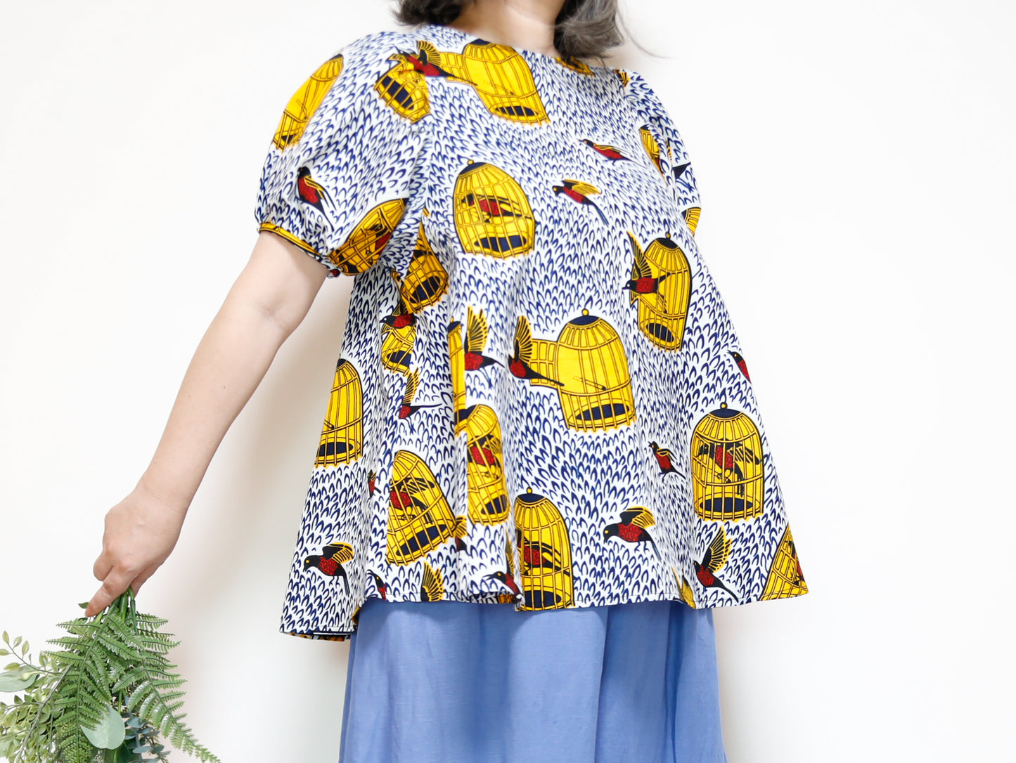 <T39J-003> AFRICAN PRINT BLOUSE