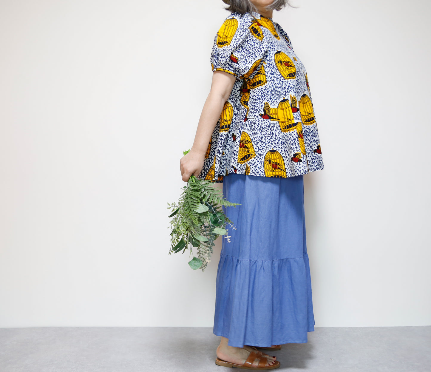 <T39J-003> AFRICAN PRINT BLOUSE