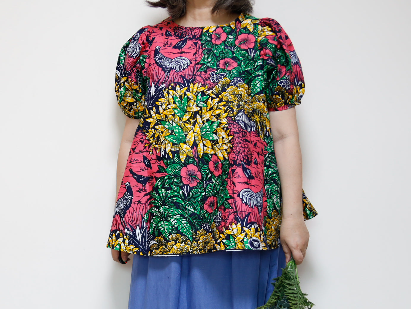 <T39J-001> AFRICAN PRINT BLOUSE