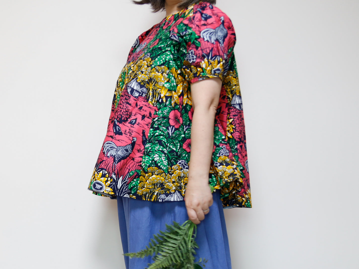 <T39J-001> AFRICAN PRINT BLOUSE