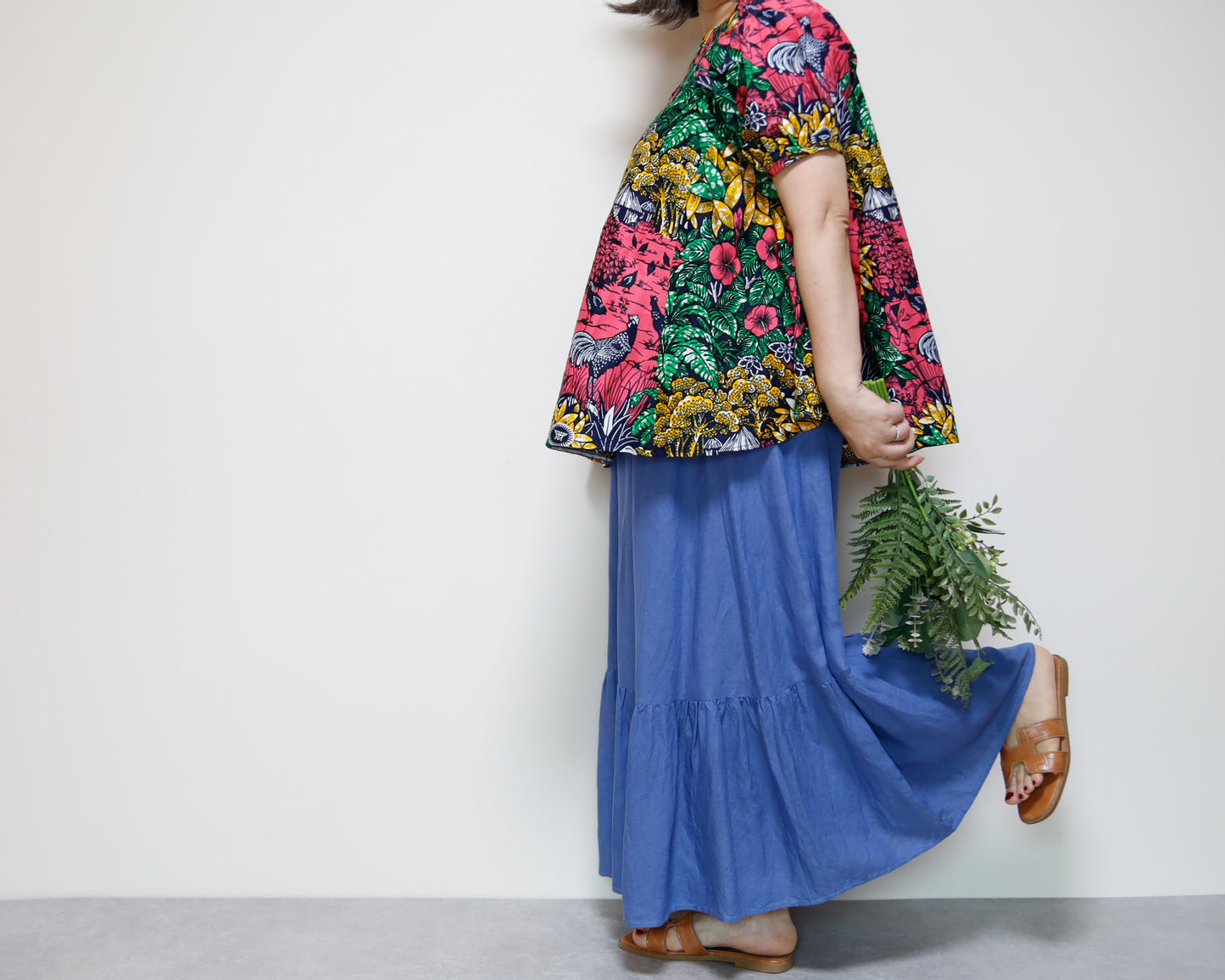 <T39J-001> AFRICAN PRINT BLOUSE