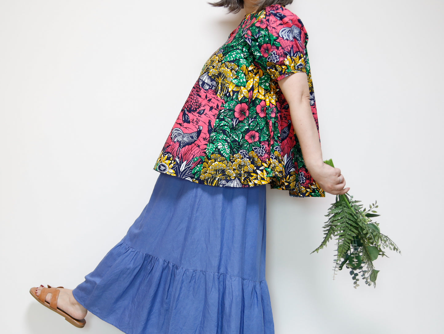 <T39J-001> AFRICAN PRINT BLOUSE