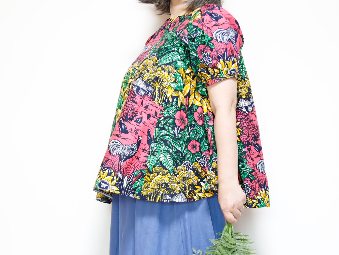 <T39J-001> AFRICAN PRINT BLOUSE