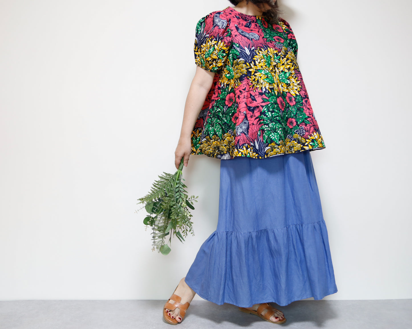 <T39J-001> AFRICAN PRINT BLOUSE