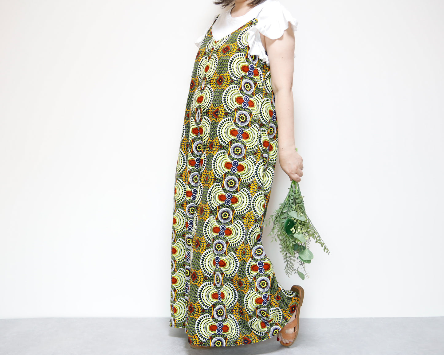 <D29J-003> AFRICAN PRINT OVERALLS / SALOPETTE
