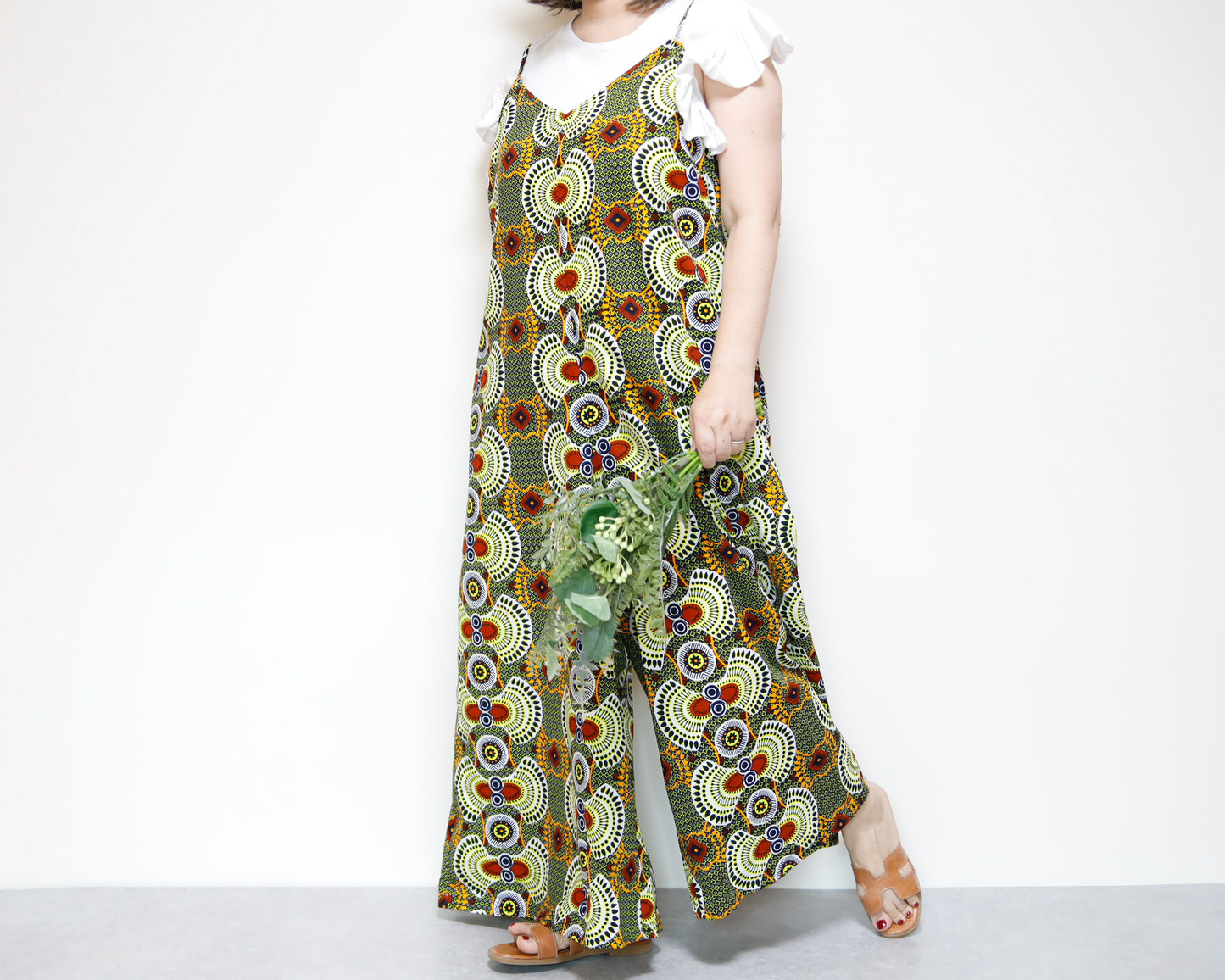 <D29J-003> AFRICAN PRINT OVERALLS / SALOPETTE