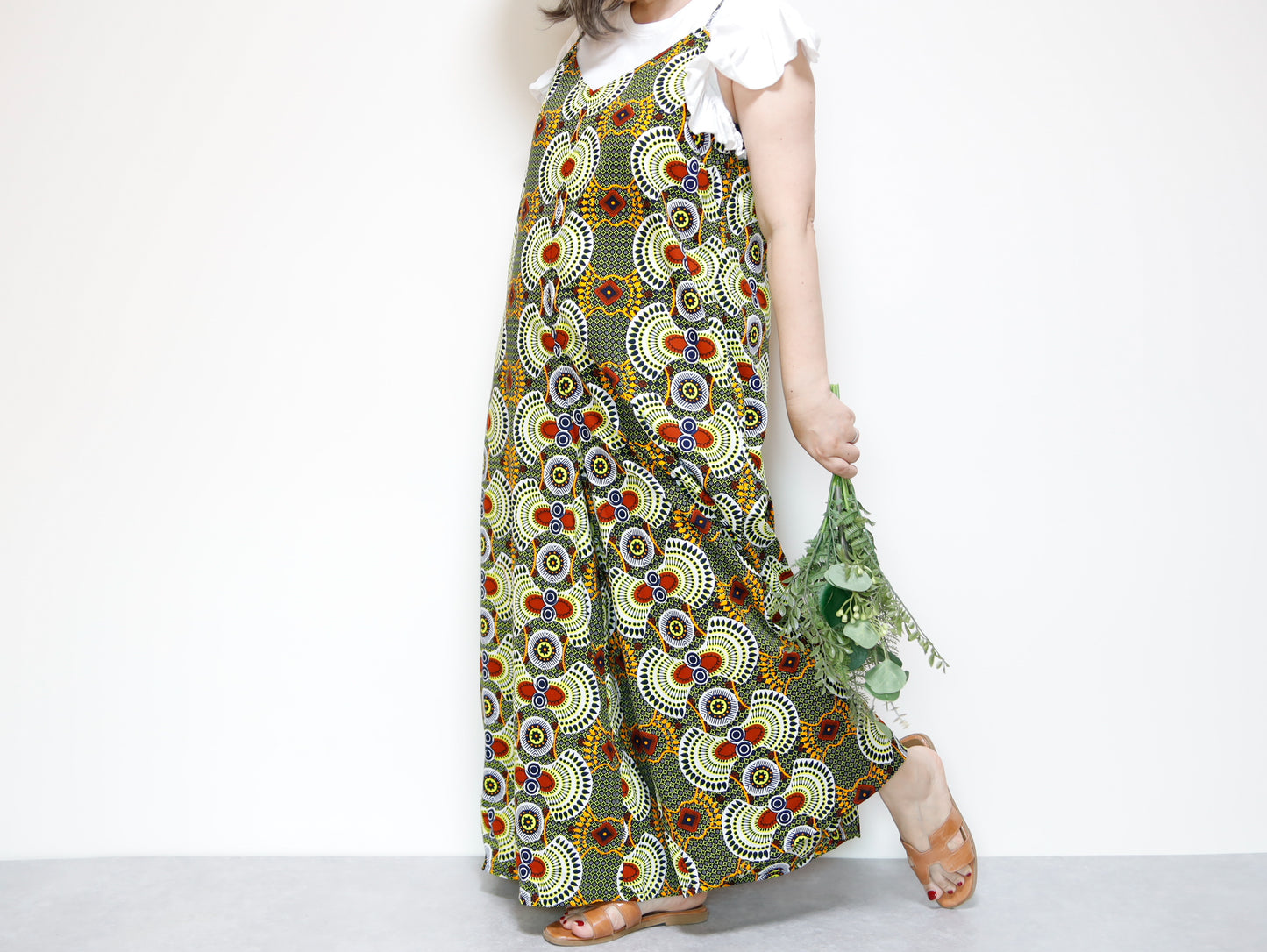<D29J-003> AFRICAN PRINT OVERALLS / SALOPETTE
