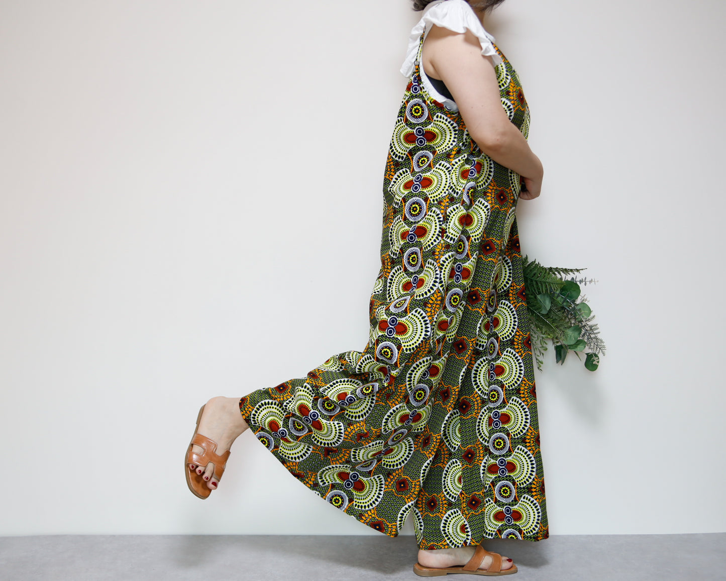 <D29J-003> AFRICAN PRINT OVERALLS / SALOPETTE