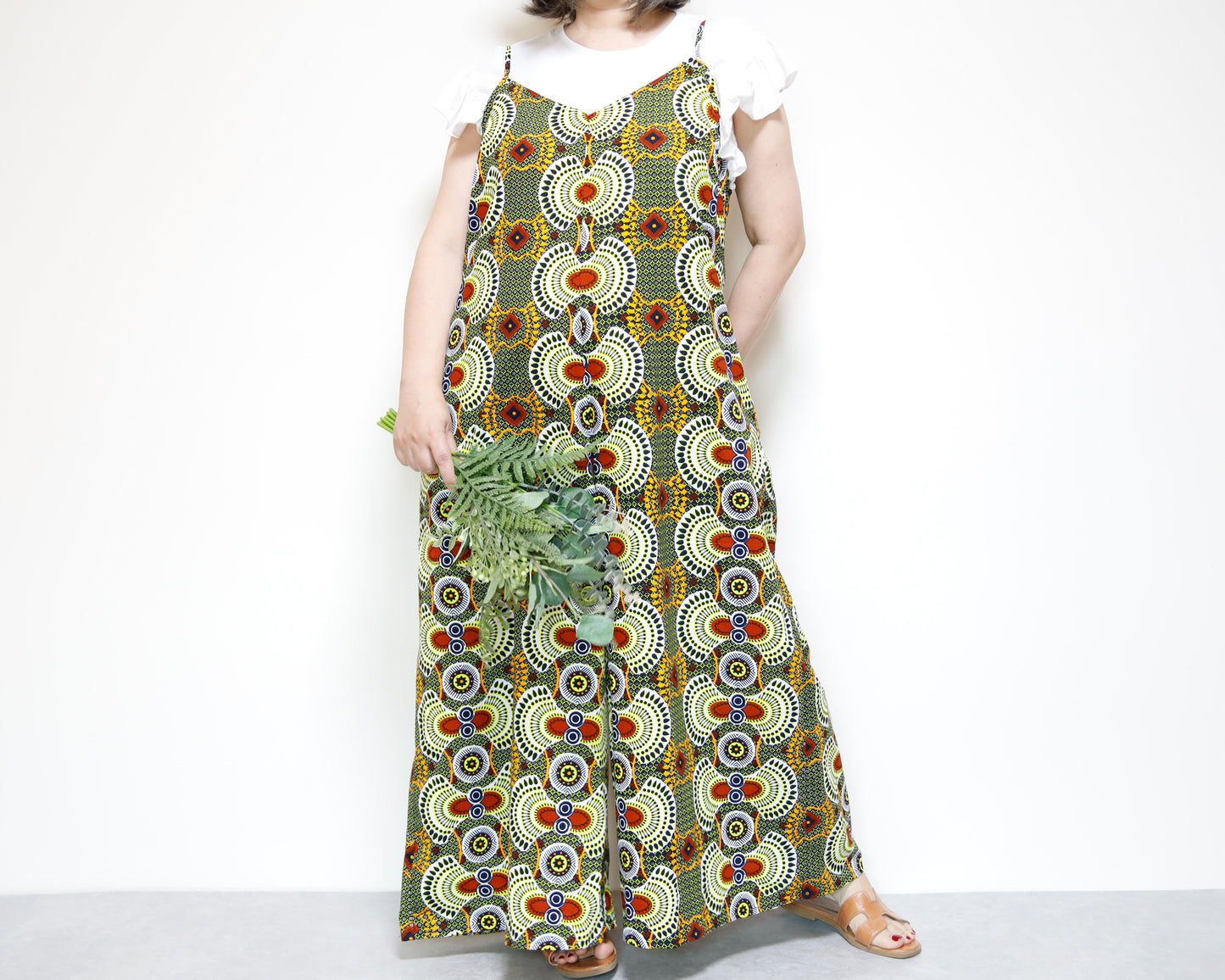 <D29J-003> AFRICAN PRINT OVERALLS / SALOPETTE