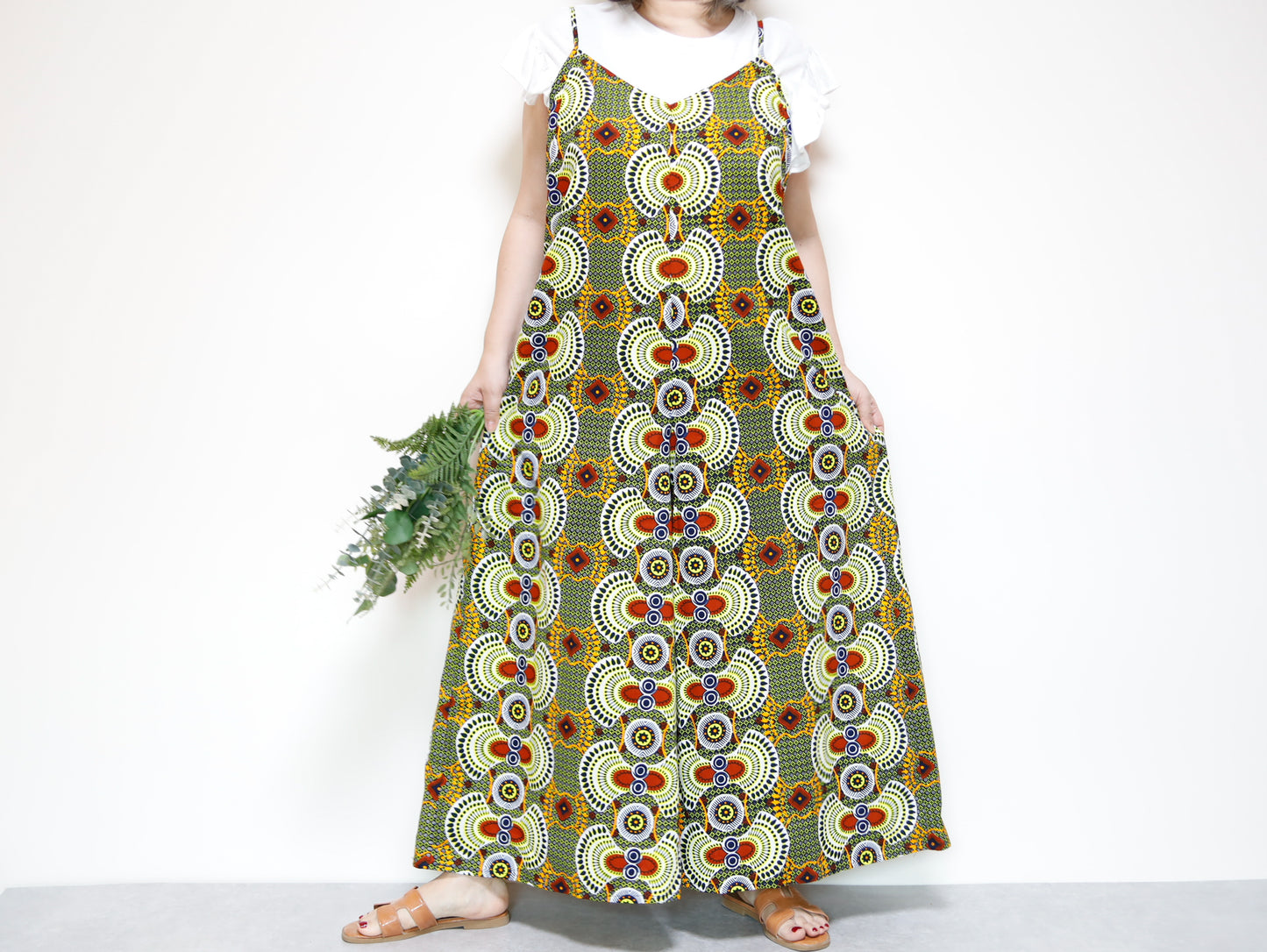 <D29J-003> AFRICAN PRINT OVERALLS / SALOPETTE
