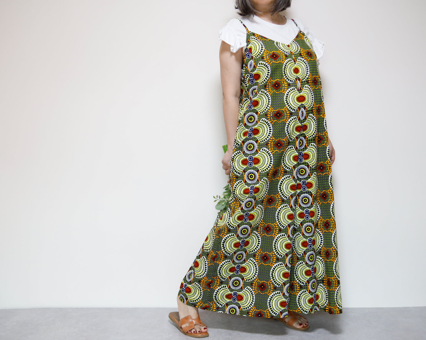 <D29J-003> AFRICAN PRINT OVERALLS / SALOPETTE