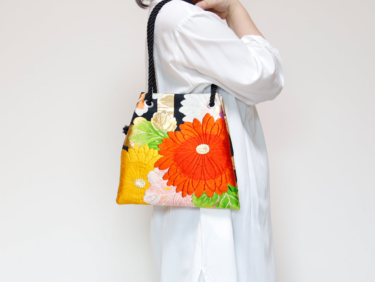 <B06K-028> FUJIYAMA Bag -KIMONO BLACK