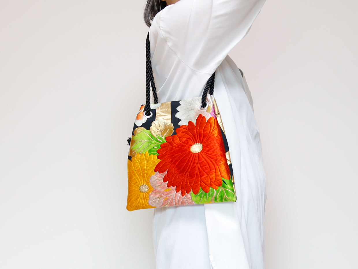 <B06K-028> FUJIYAMA Bag -KIMONO BLACK