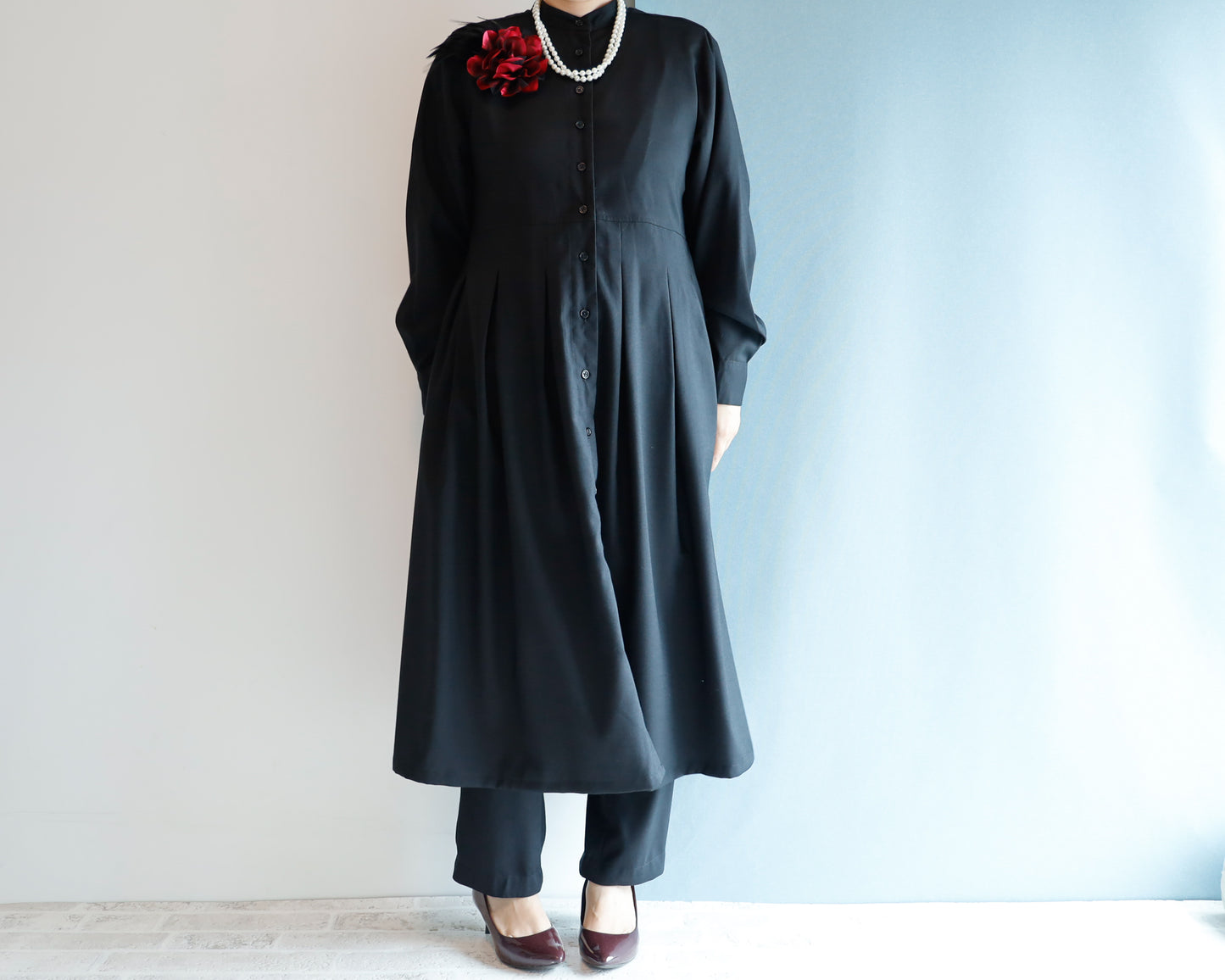 <D20NR> LONG SHIRT DRESS LINEN