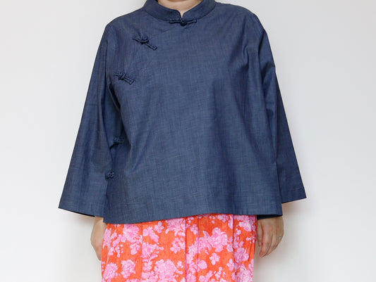 <T27R> CHINOISERIE Blouse DENNIM