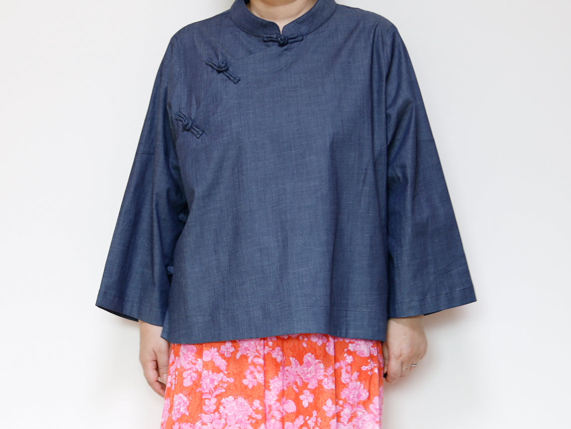<T27R> CHINOISERIE Blouse DENNIM