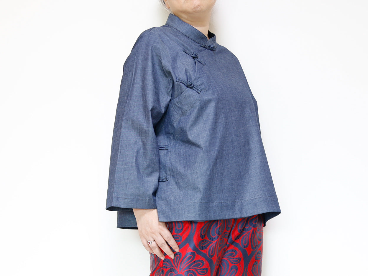 <T27R> CHINOISERIE Blouse DENNIM