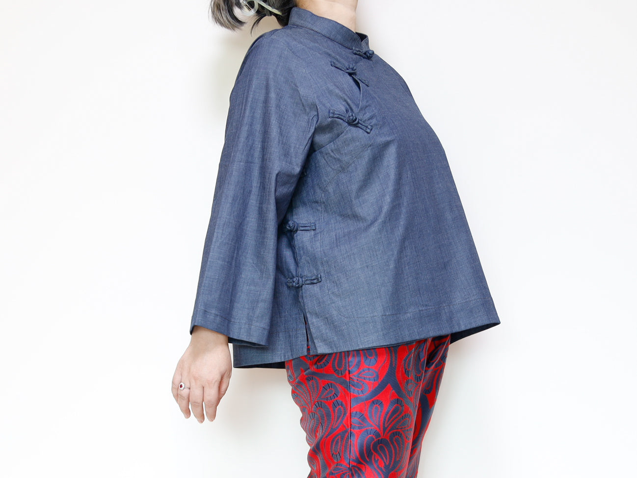 <T27R> CHINOISERIE Blouse DENNIM