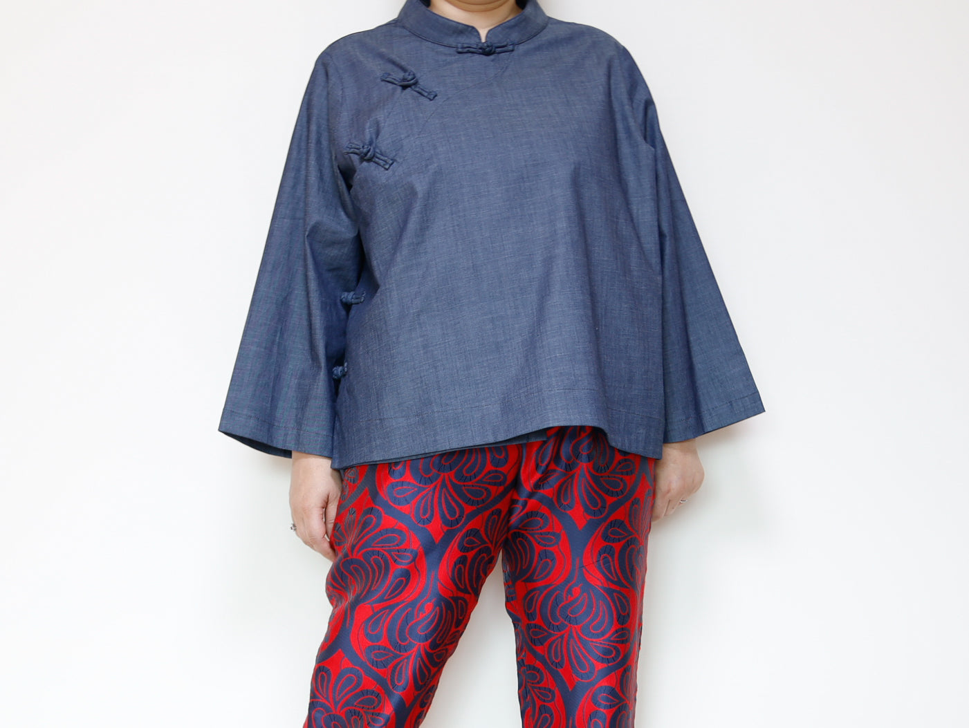 <T27R> CHINOISERIE Blouse DENNIM