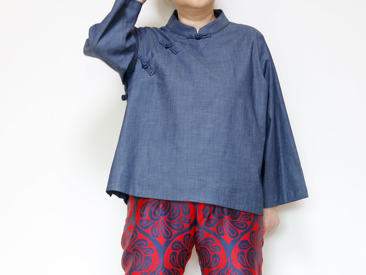 <T27R> CHINOISERIE Blouse DENNIM