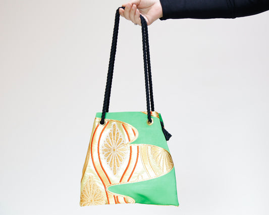 <B06K-007>  FUJIYAMA Bag  -KIMONO GREEN