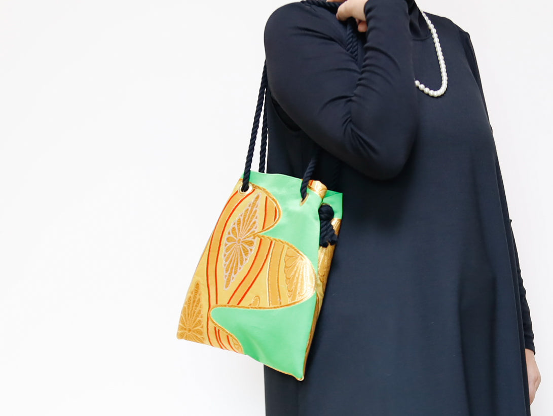 <B06K-007> FUJIYAMA Bag -KIMONO GREEN