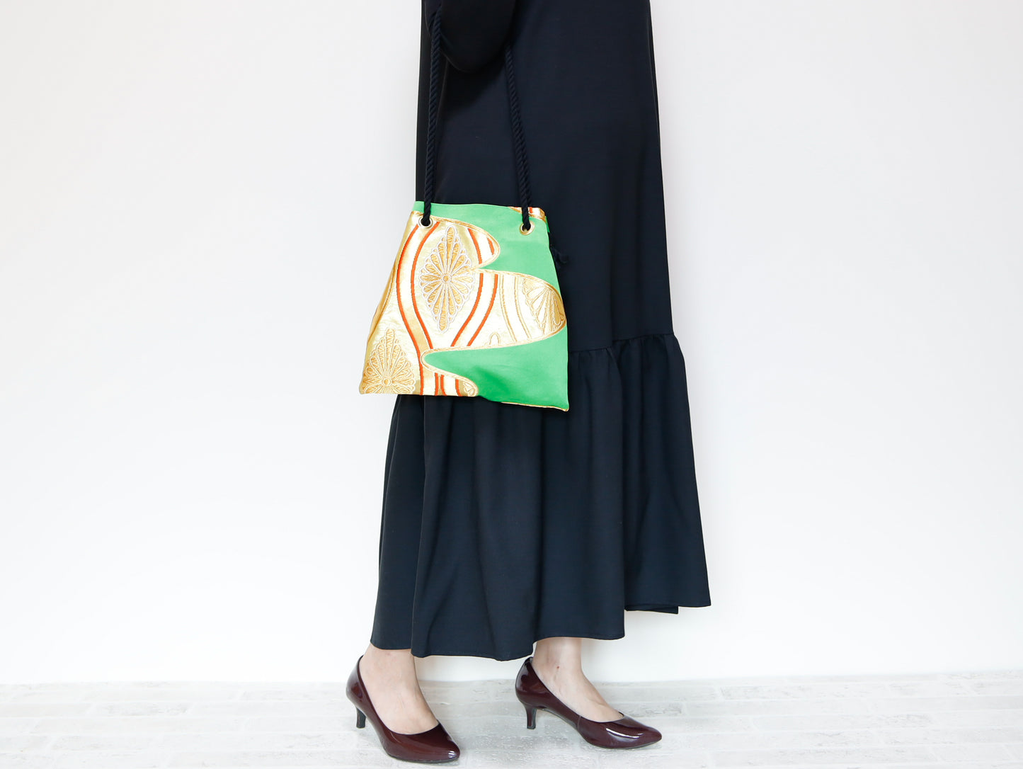 <B06K-007> FUJIYAMA Bag -KIMONO GREEN