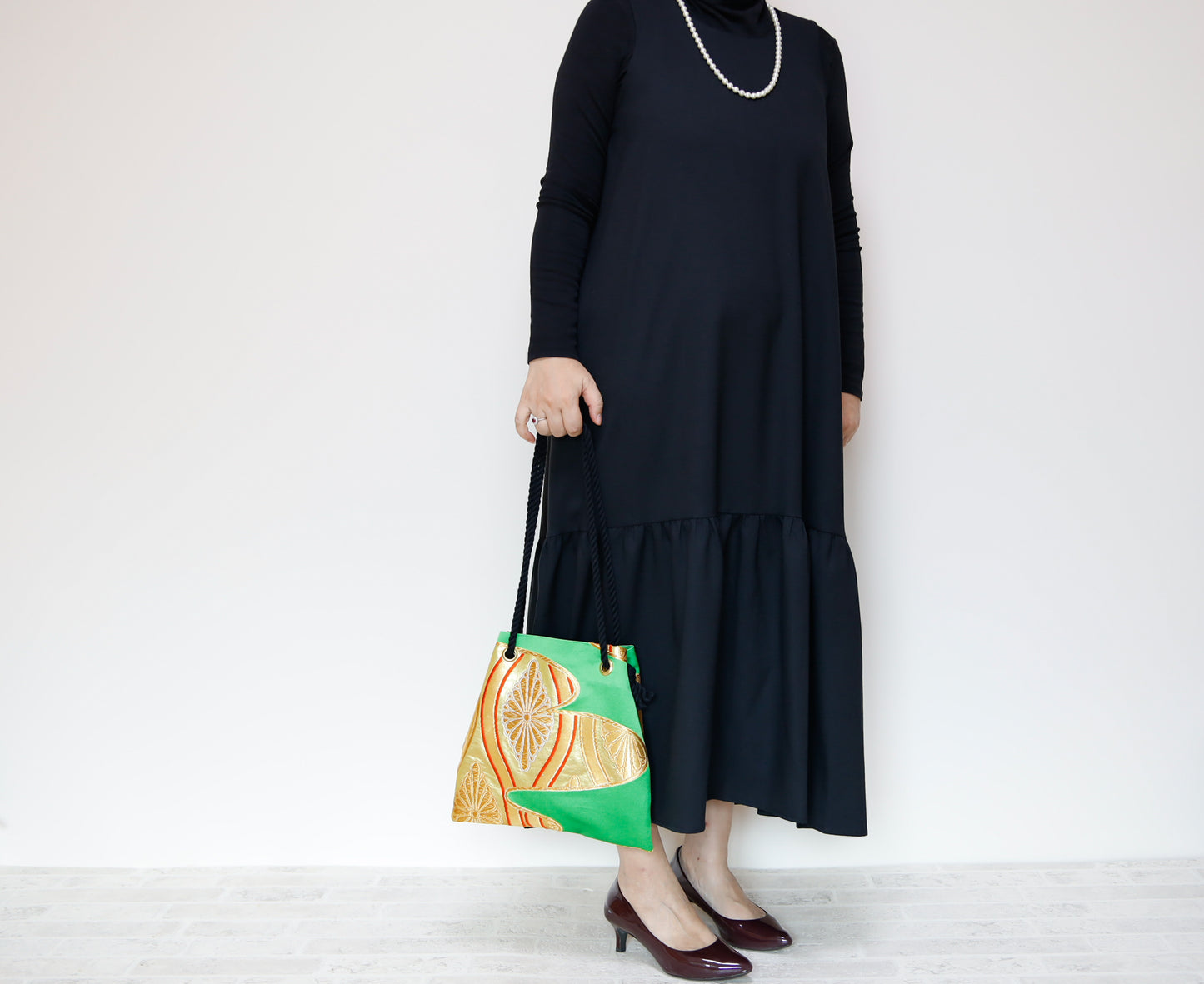 <B06K-007>  FUJIYAMA Bag  -KIMONO GREEN