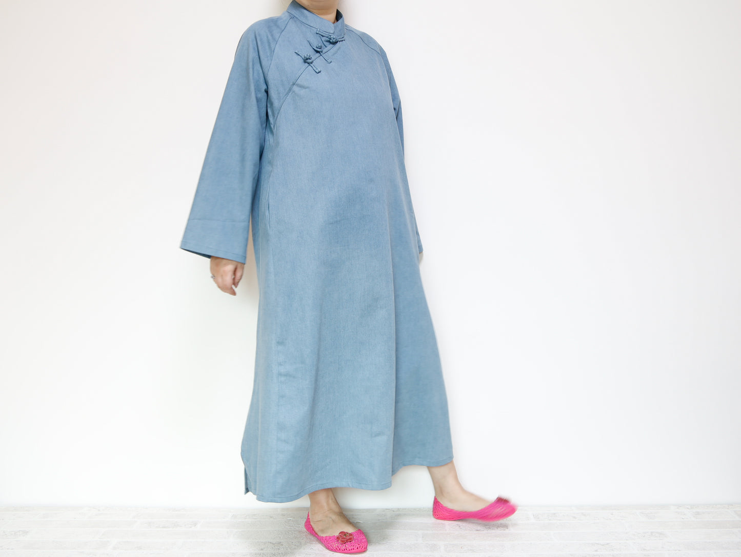 <D25ID> CHINOISERIE DRESS -DENNIM