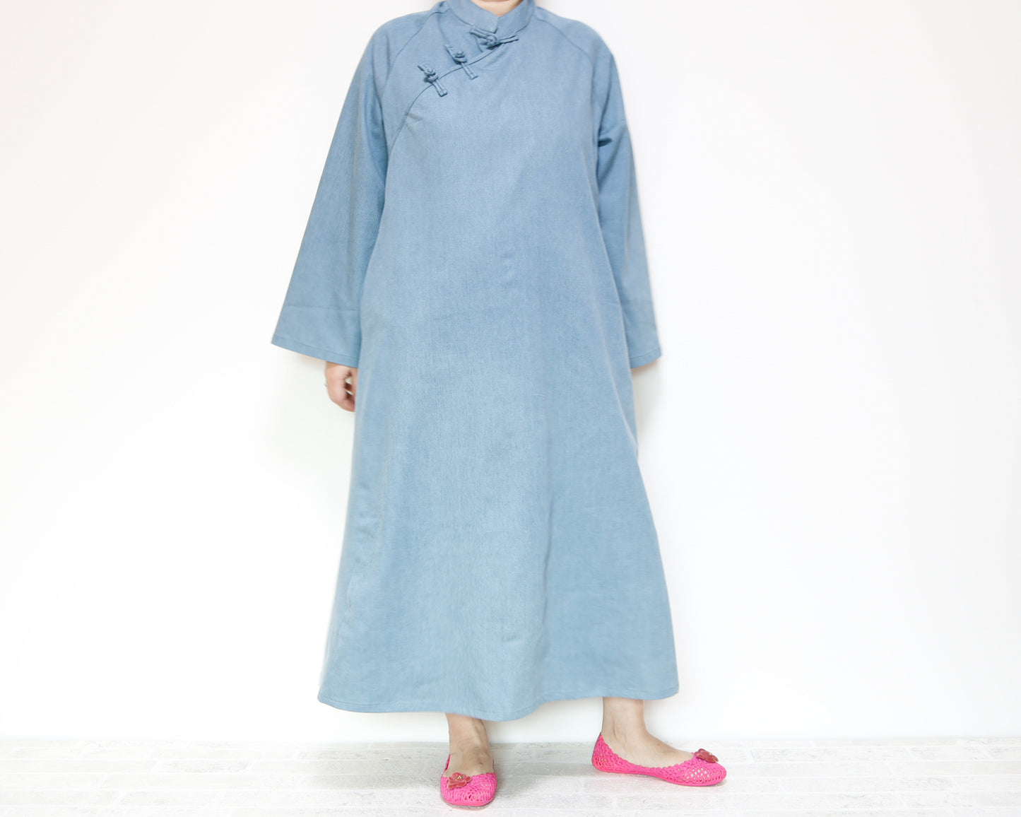 <D25ID> CHINOISERIE DRESS -DENNIM