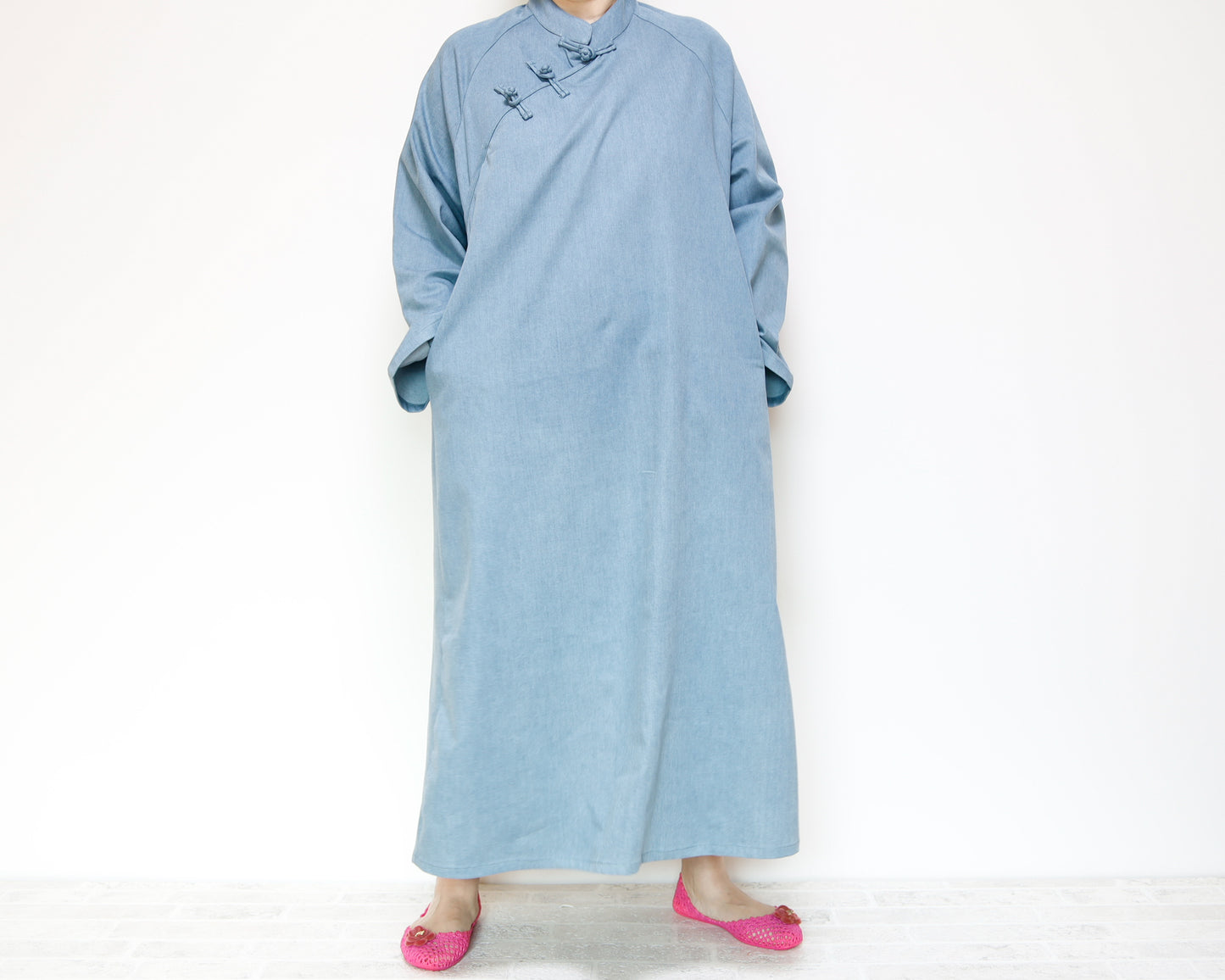 <D25ID> CHINOISERIE DRESS -DENNIM