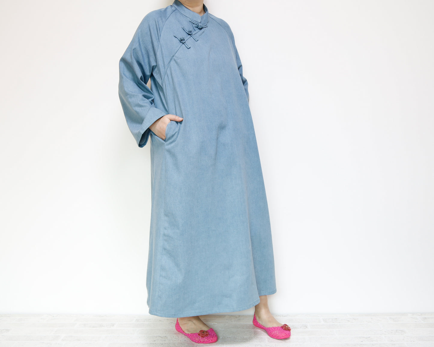<D25ID> CHINOISERIE DRESS -DENNIM
