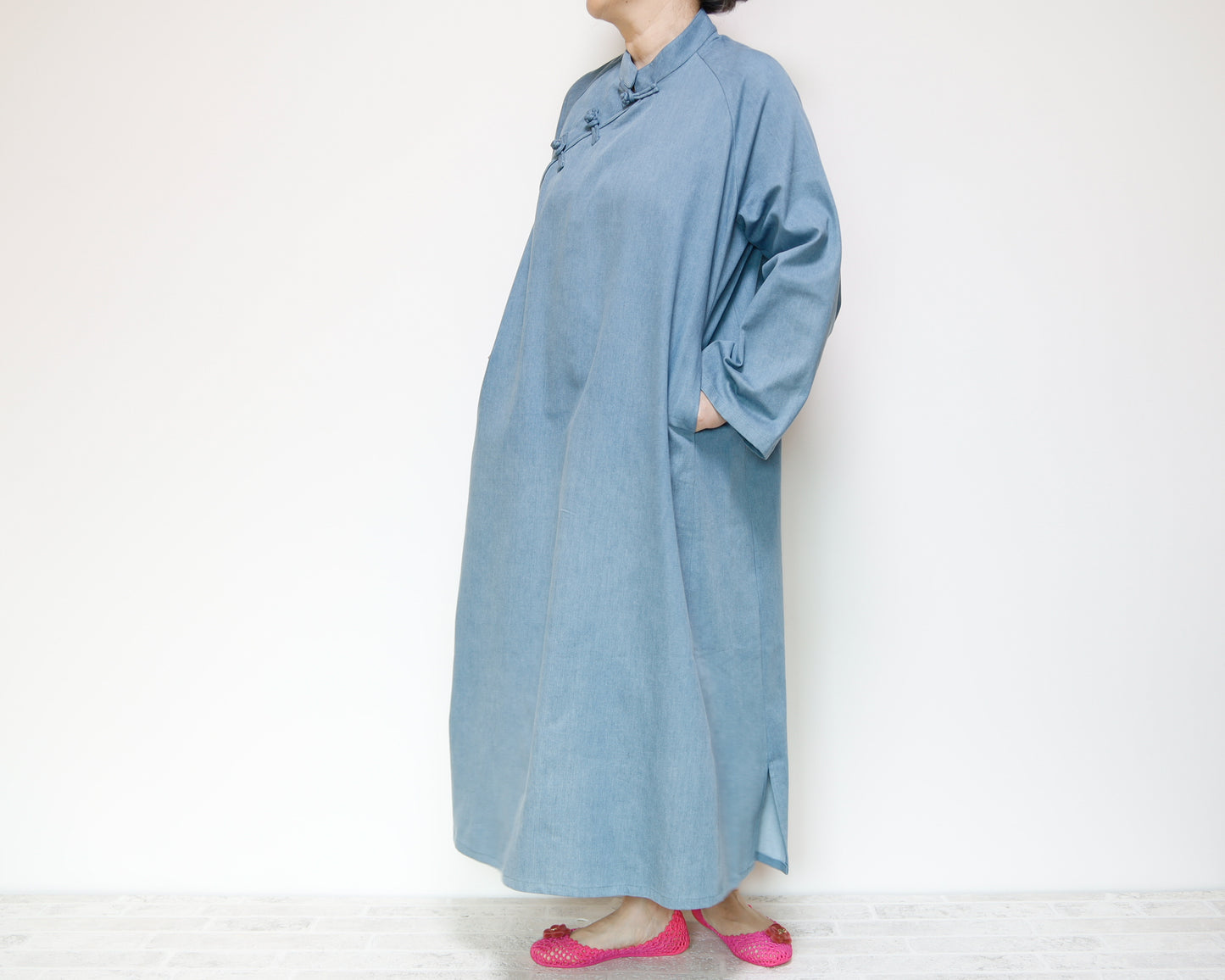 <D25ID> CHINOISERIE DRESS -DENNIM
