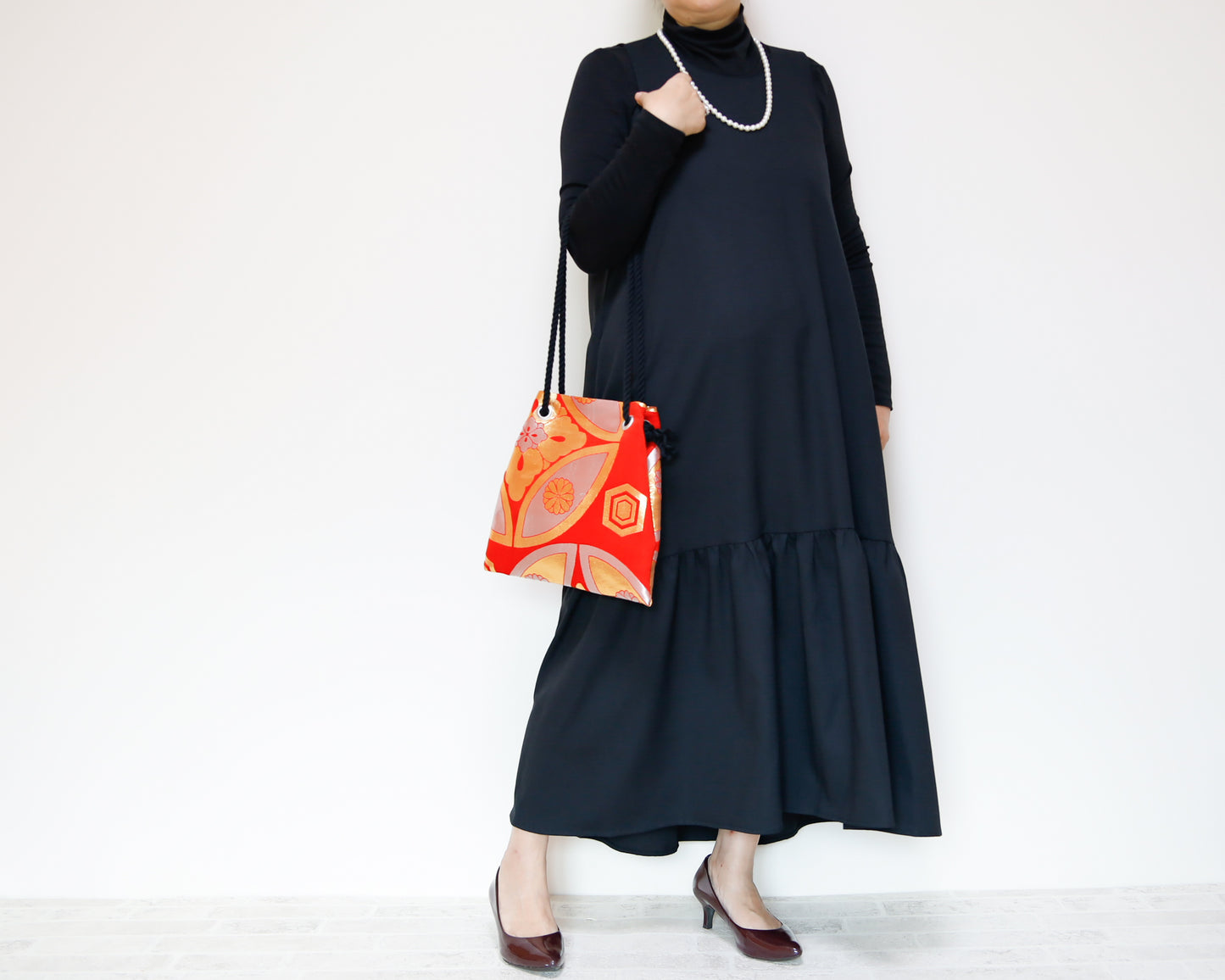 <B06K-008> FUJIYAMA Bag -KIMONO RED