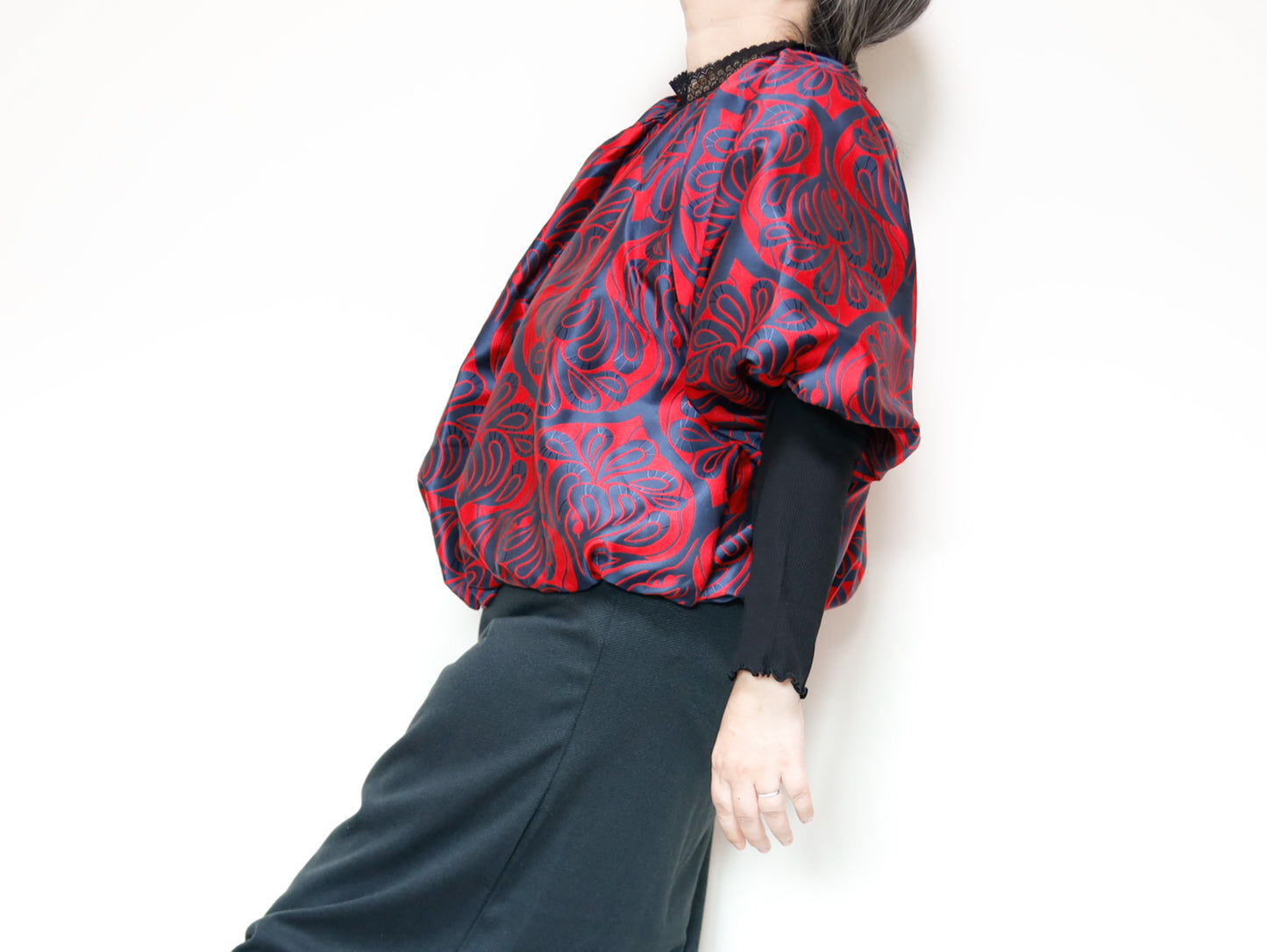 <J18C>  BALLOON Jacket -COVENT GARDEN RED