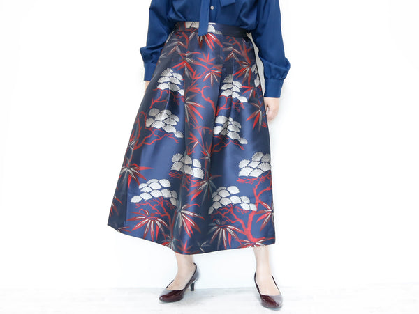<S17BR80>KABUKI WOVEN TEXTILE Skirt  -Length 80cm