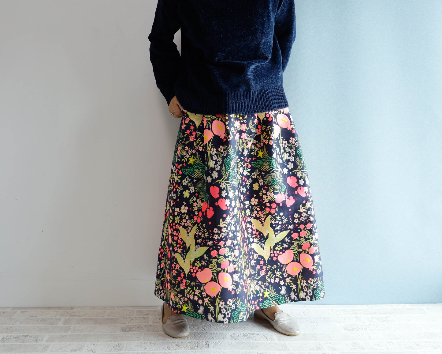<S17A90> CRAZY WOVEN Skirt -Length 90cm