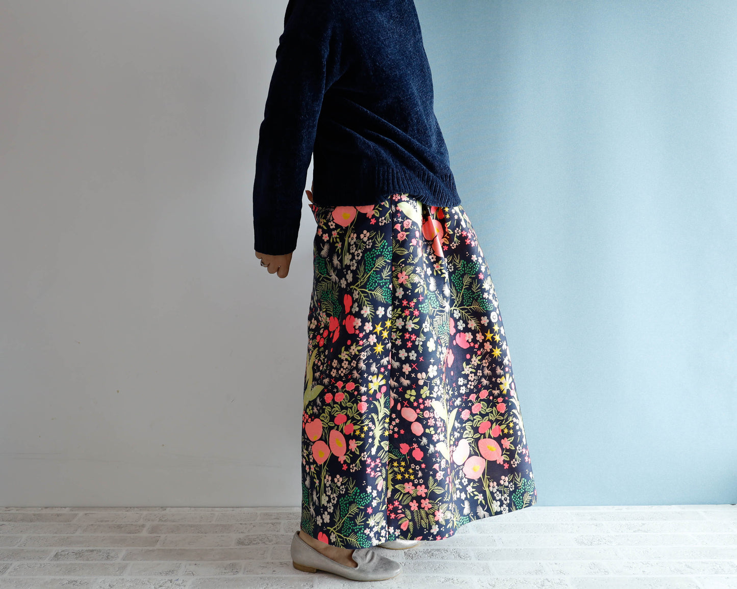 <S17A90> CRAZY WOVEN Skirt -Length 90cm