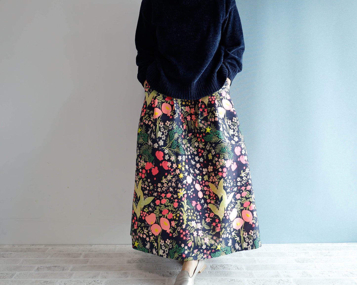 <S17A90> CRAZY WOVEN Skirt -Length 90cm