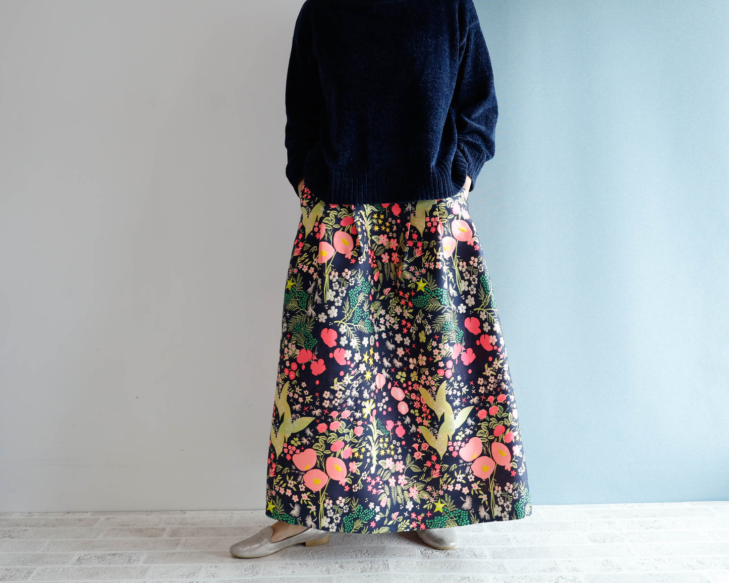 <S17A90> CRAZY WOVEN Skirt -Length 90cm