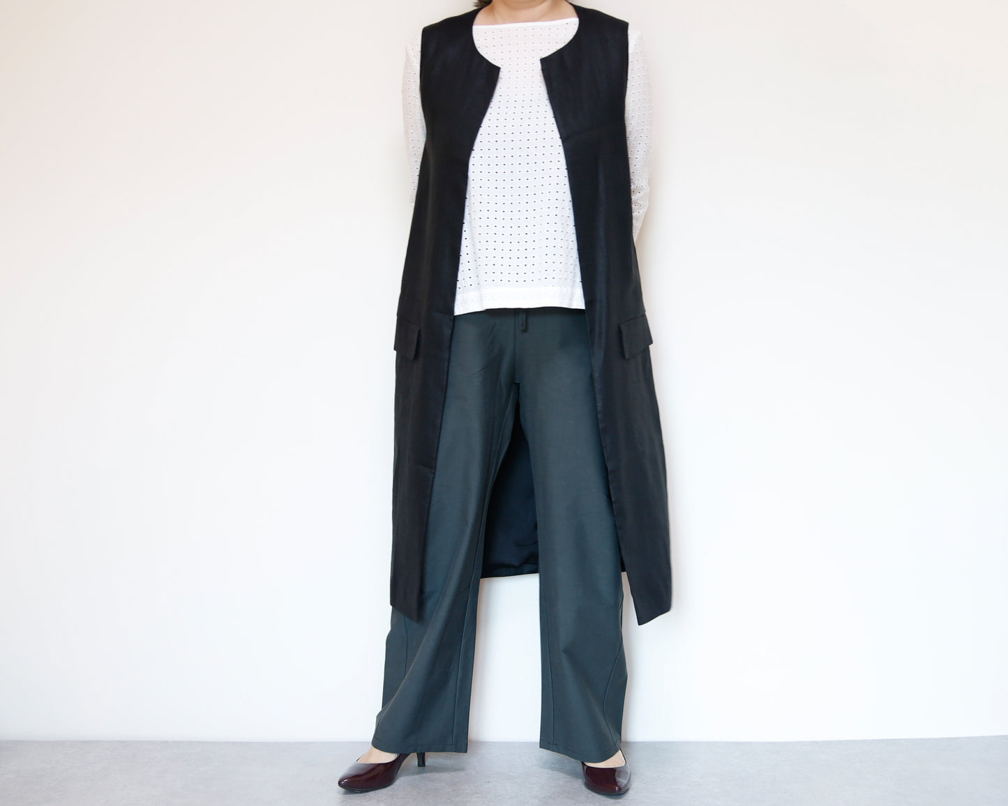 <V01-023> KIMONO Gilet Black