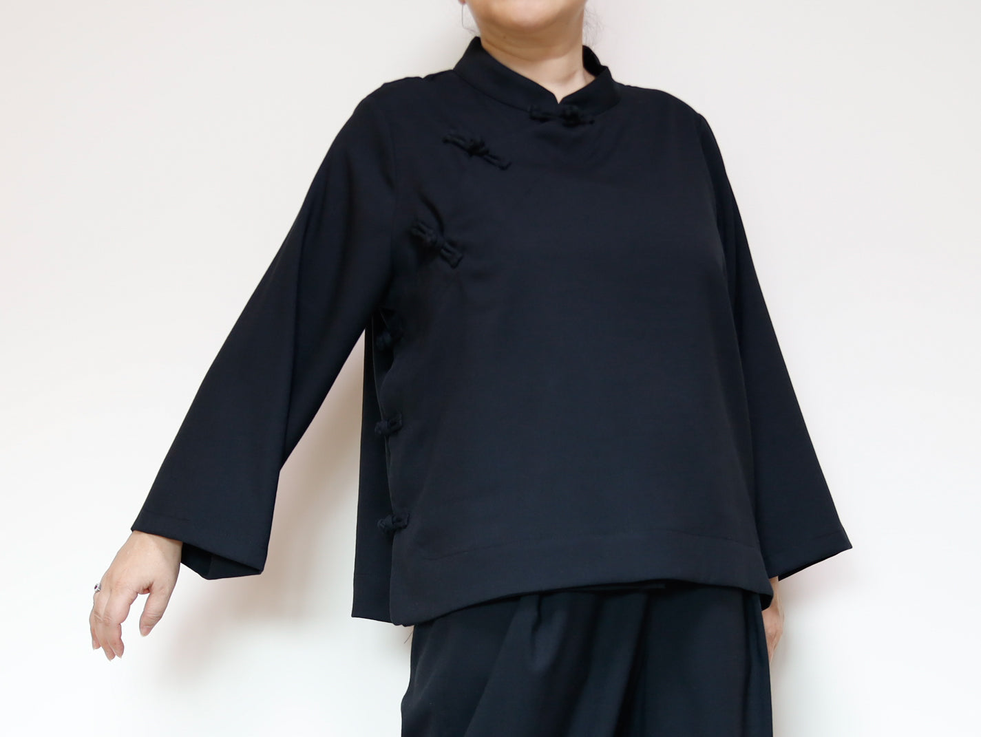 <T27NR> CHINOISERIE Blouse -BLACK