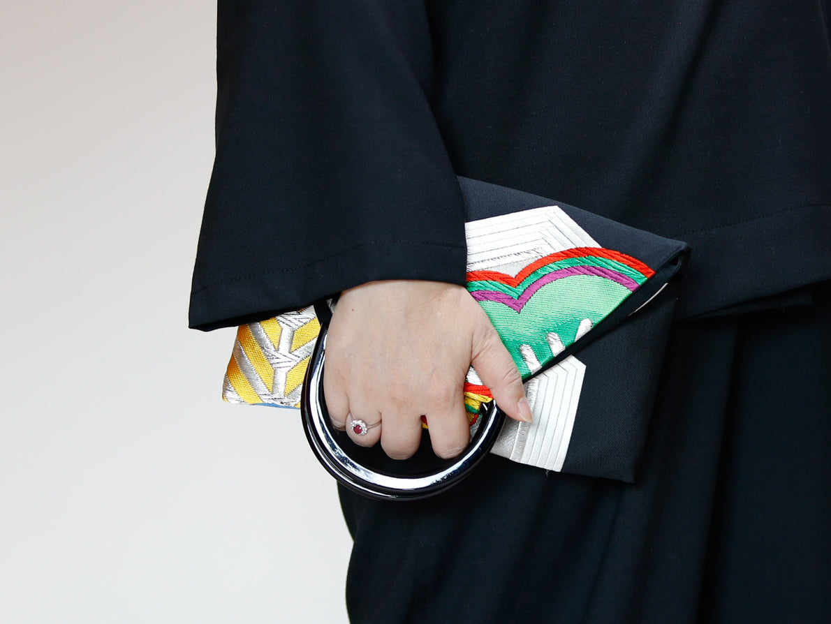 <B08K-001> OBI CLUCH BAG -BLACK